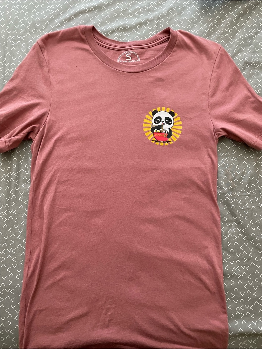 Panda Graphic Short Sleeve Tee - Dusty Rose